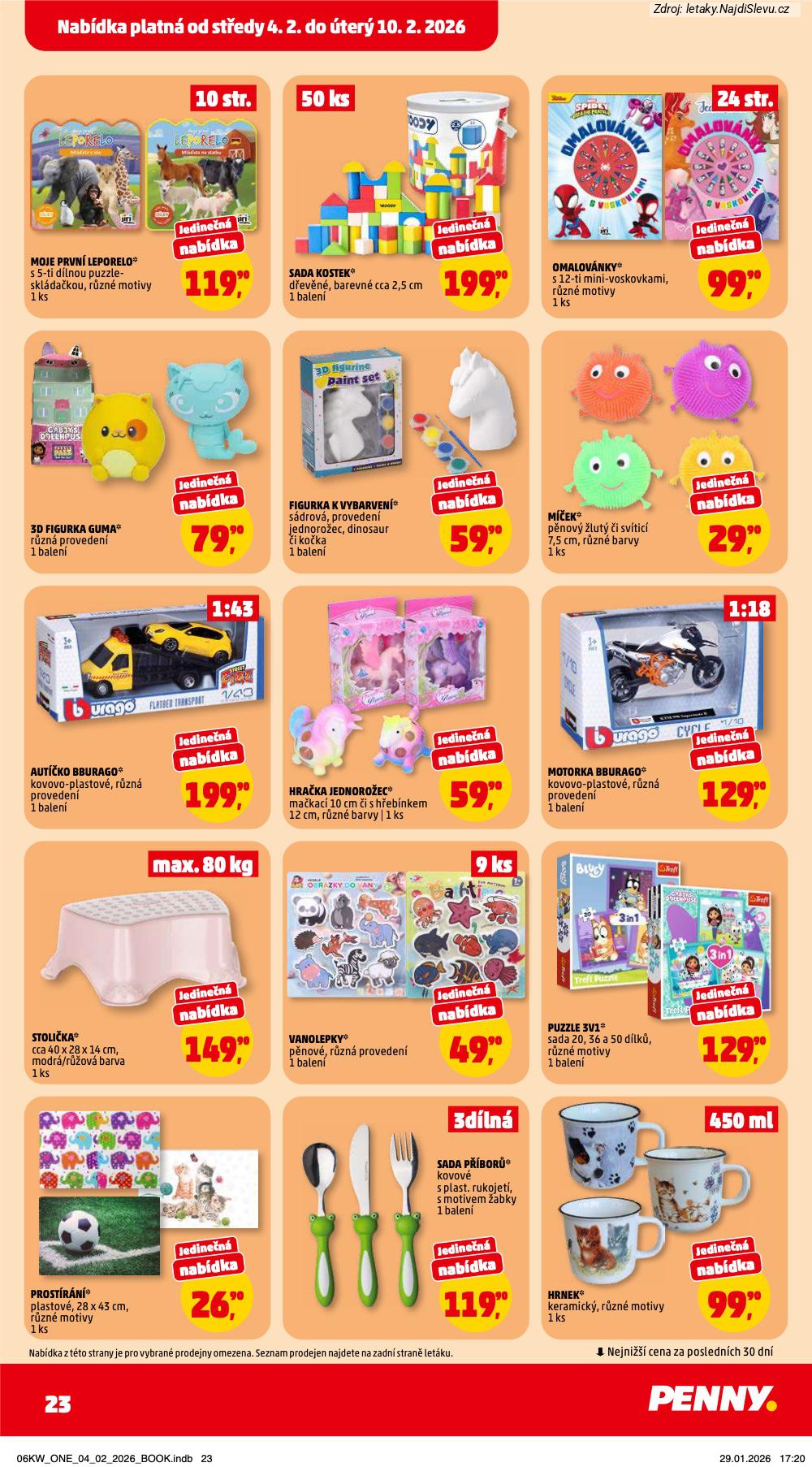 Let�k PENNY Market  (4. 2. - 10. 2. 2026) - str. 23: MOJE PRVN�, SADA KOSTEK, OMALOV�NKY, 3D FIGURKA