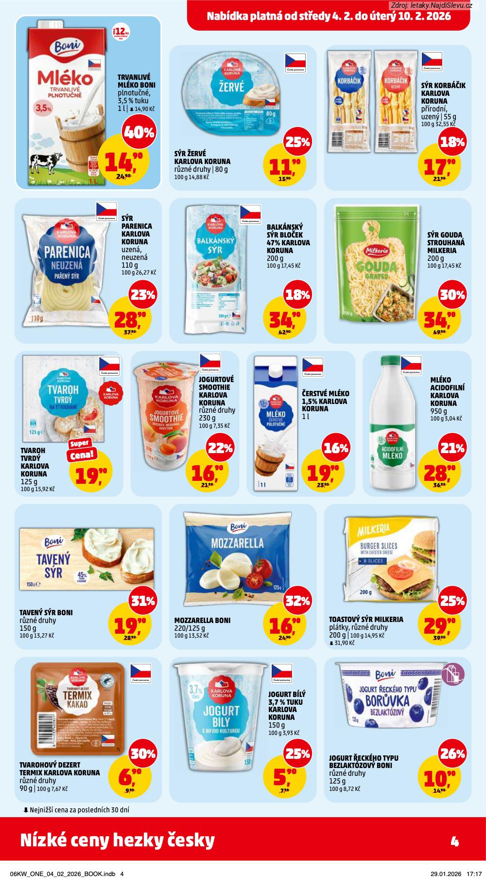 Let�k PENNY Market  (4. 2. - 10. 2. 2026) - str. 4: JOGURT �ECK�HO, JOGURT B�L�, TVAROHOV� DEZERT, ACIDOFILN� ML�KO