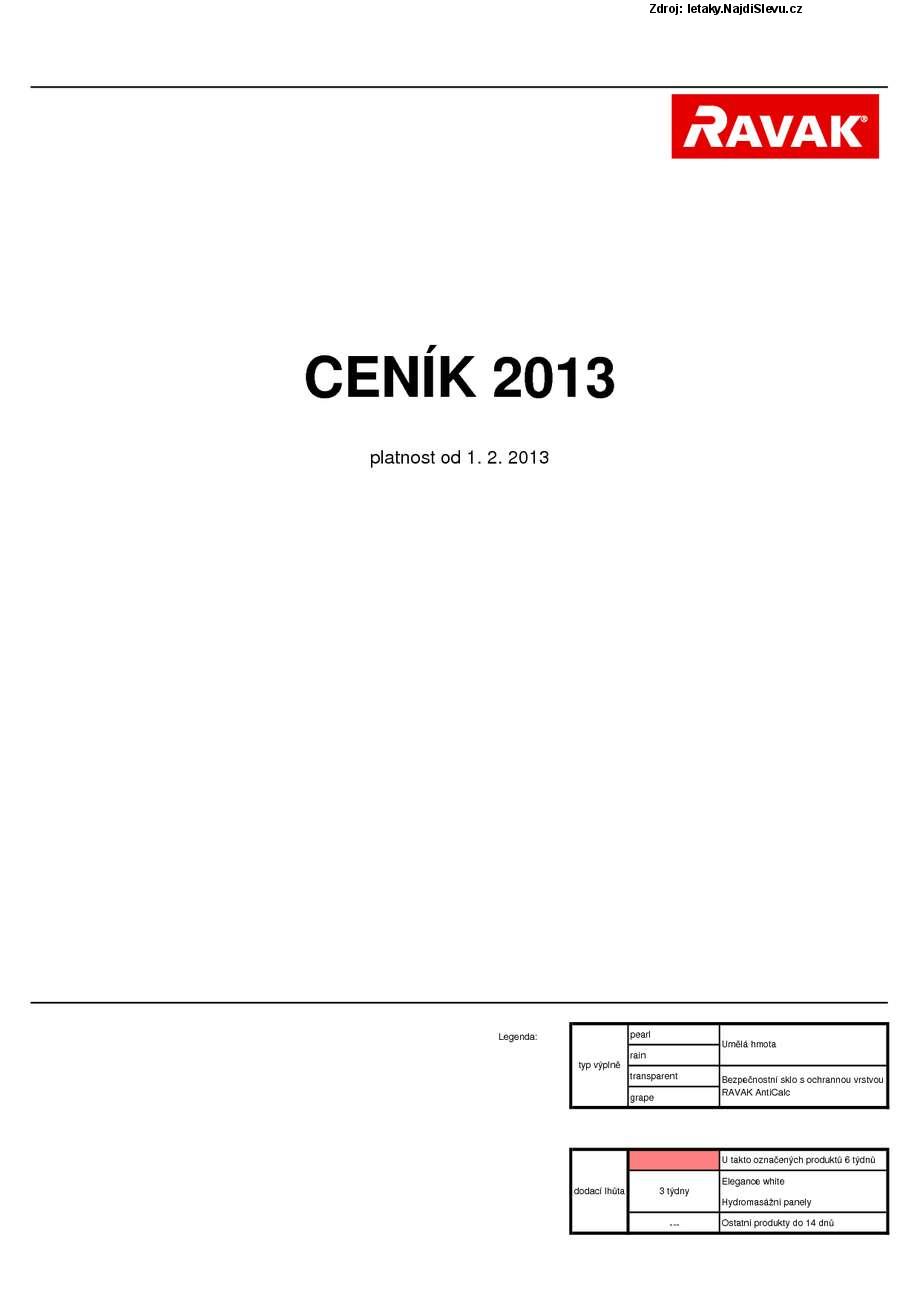 Strana 1 - letk RAVAK (1. 2. - 31. 12. 2013)