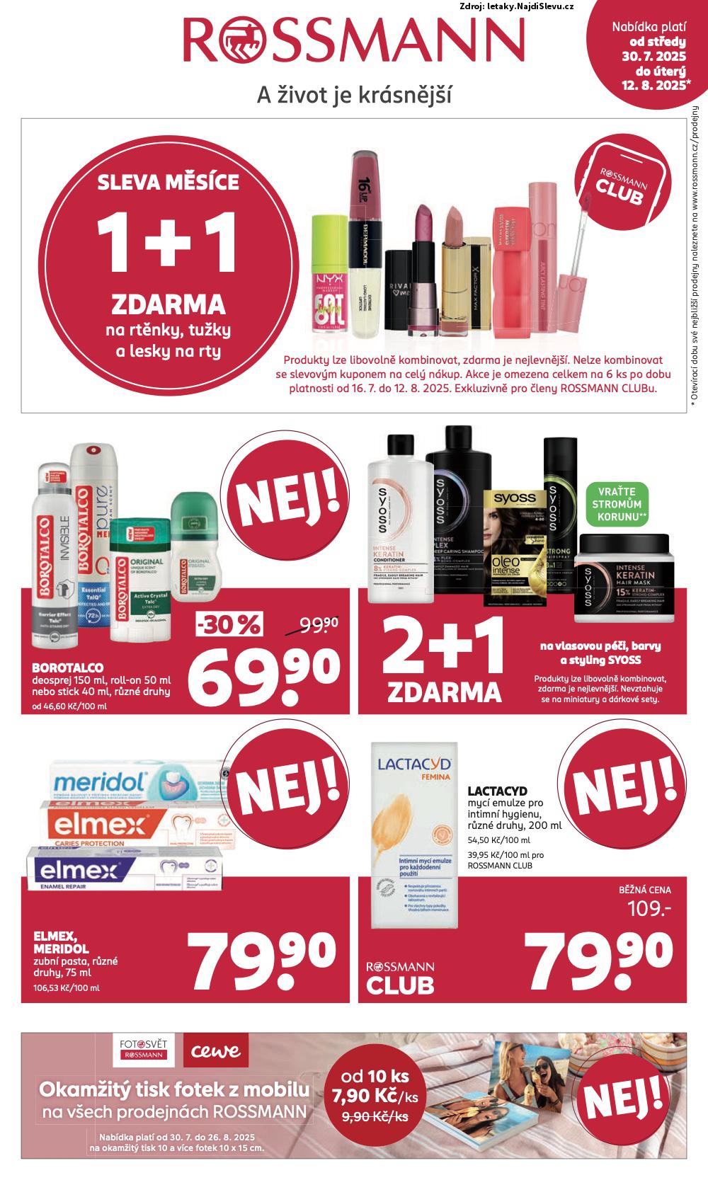Strana 1 - leták Rossmann (30. 7. - 12. 8. 2025)
