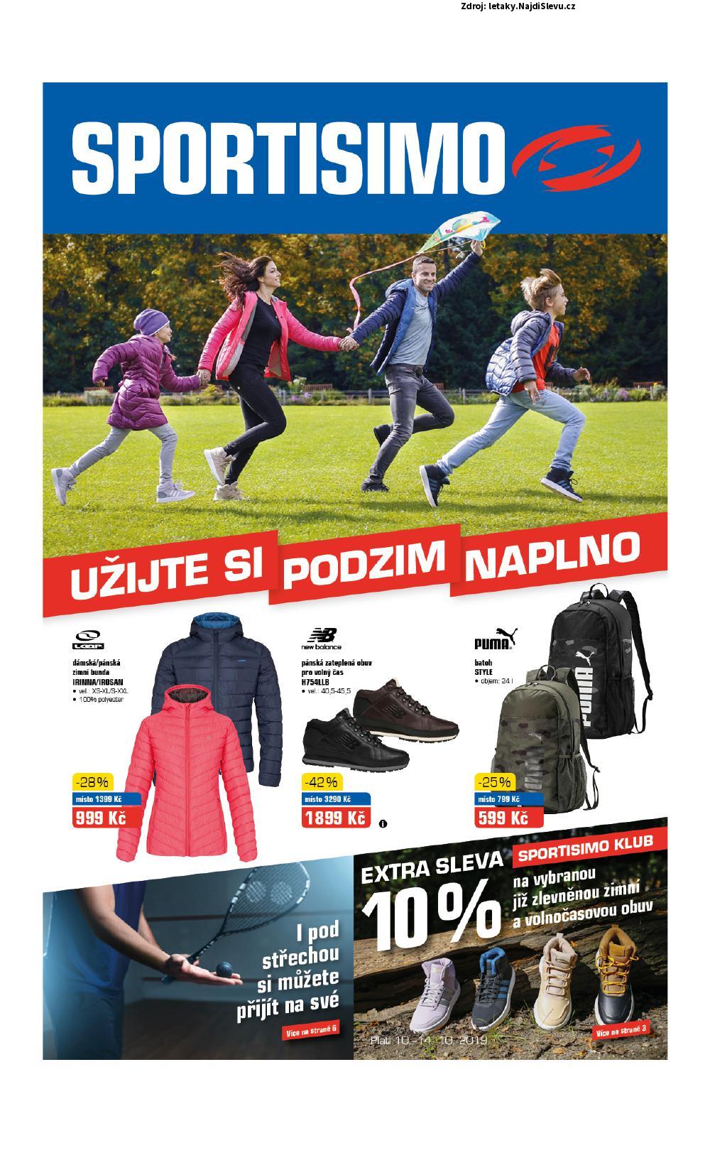 Strana 1 - letk Sportisimo (10. 10. - 20. 10. 2019)