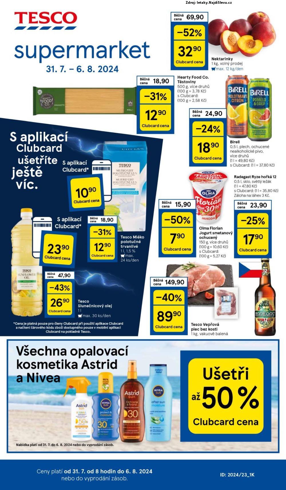 Strana 1 - leták Tesco (31. 7. - 6. 8. 2024)