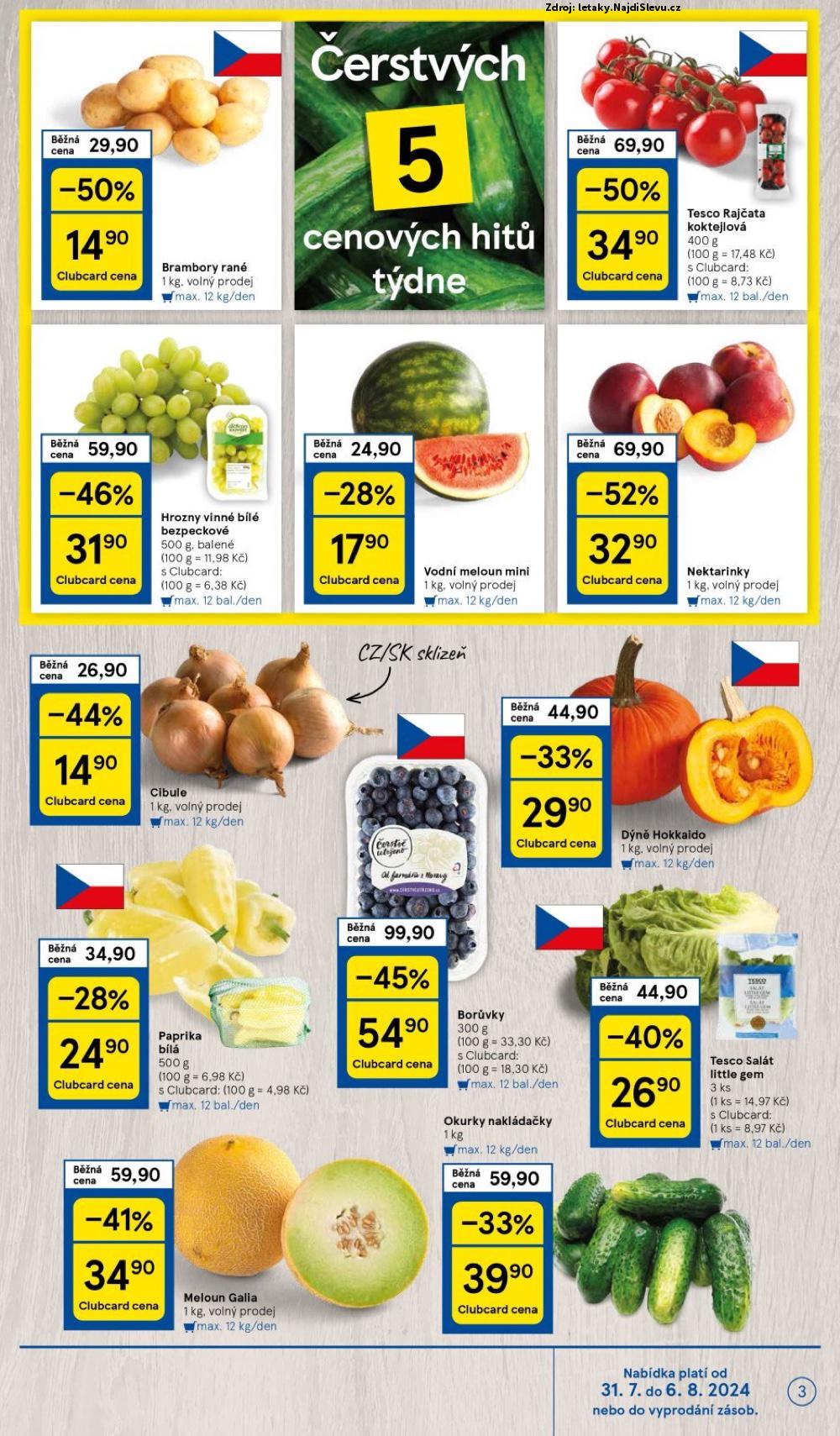 Strana 3 - leták Tesco (31. 7. - 6. 8. 2024)
