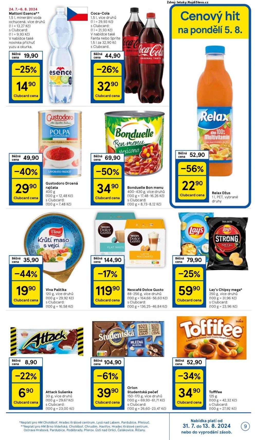 Strana 9 - leták Tesco (31. 7. - 6. 8. 2024)