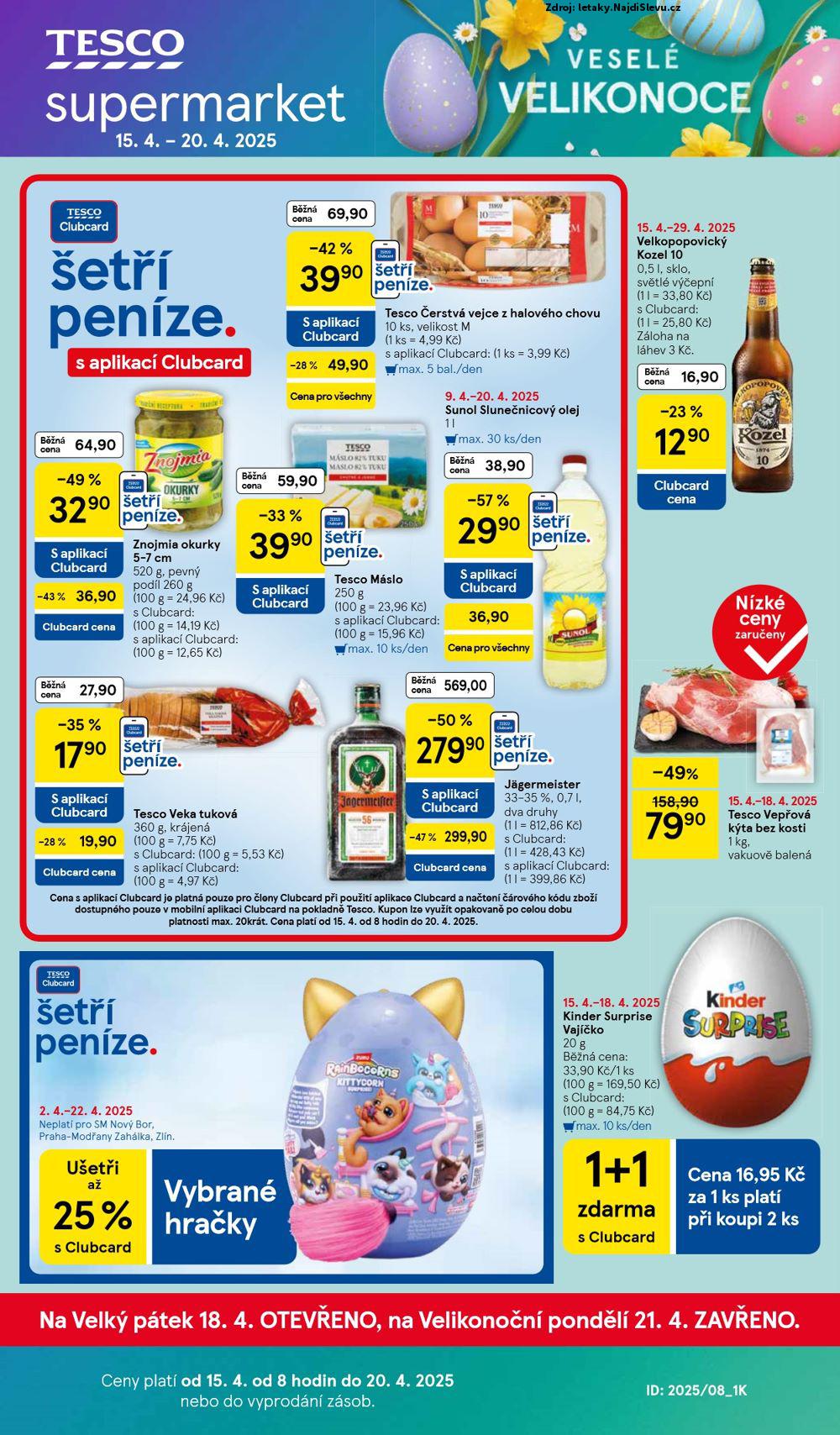 Strana 1 - leták Tesco (15. 4. - 21. 4. 2025)