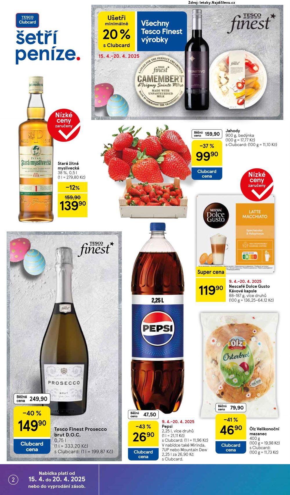 Strana 2 - leták Tesco (15. 4. - 21. 4. 2025)