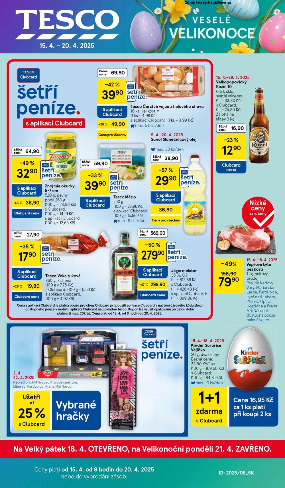 Strana 1 - leták Tesco (15. 4. - 21. 4. 2025)