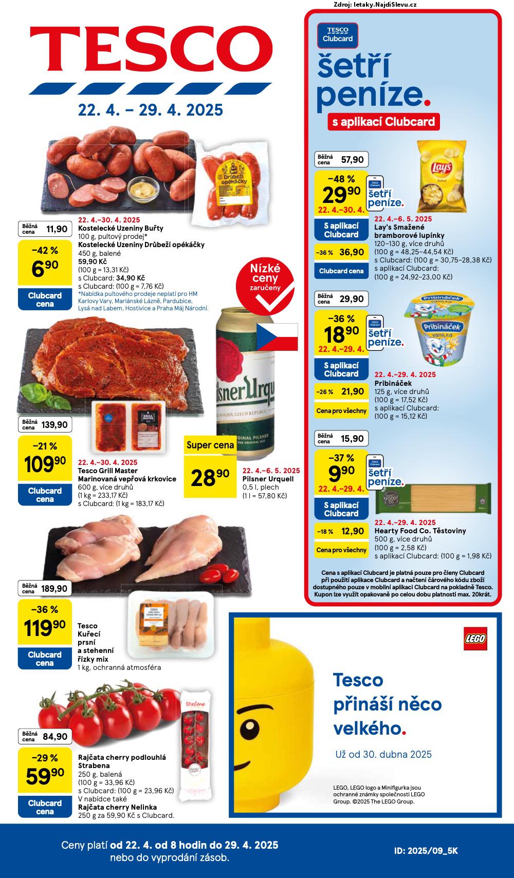 Strana 1 - letk Tesco (22. 4. - 29. 4. 2025)