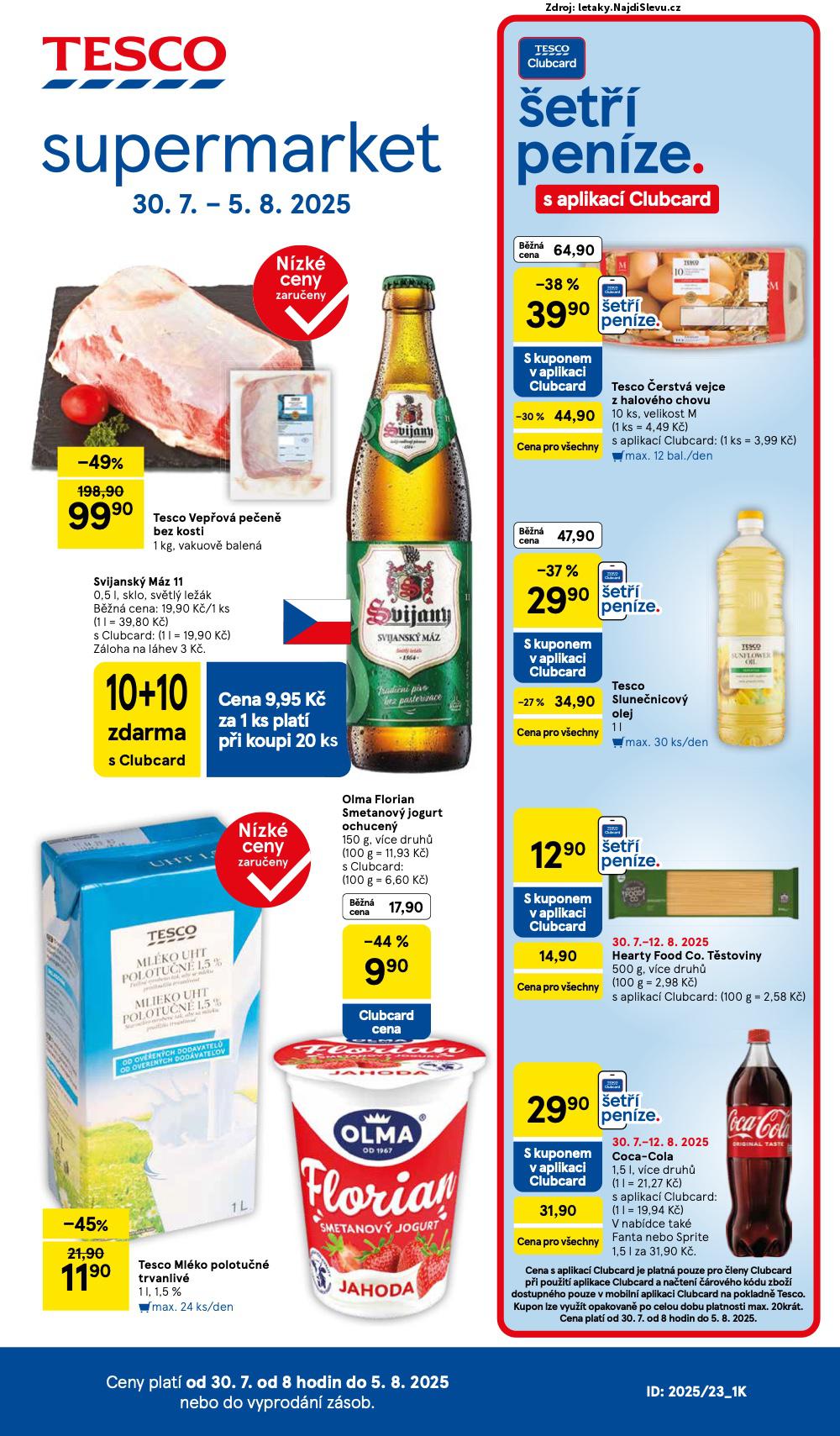 Strana 1 - letk Tesco (30. 7. - 5. 8. 2025)