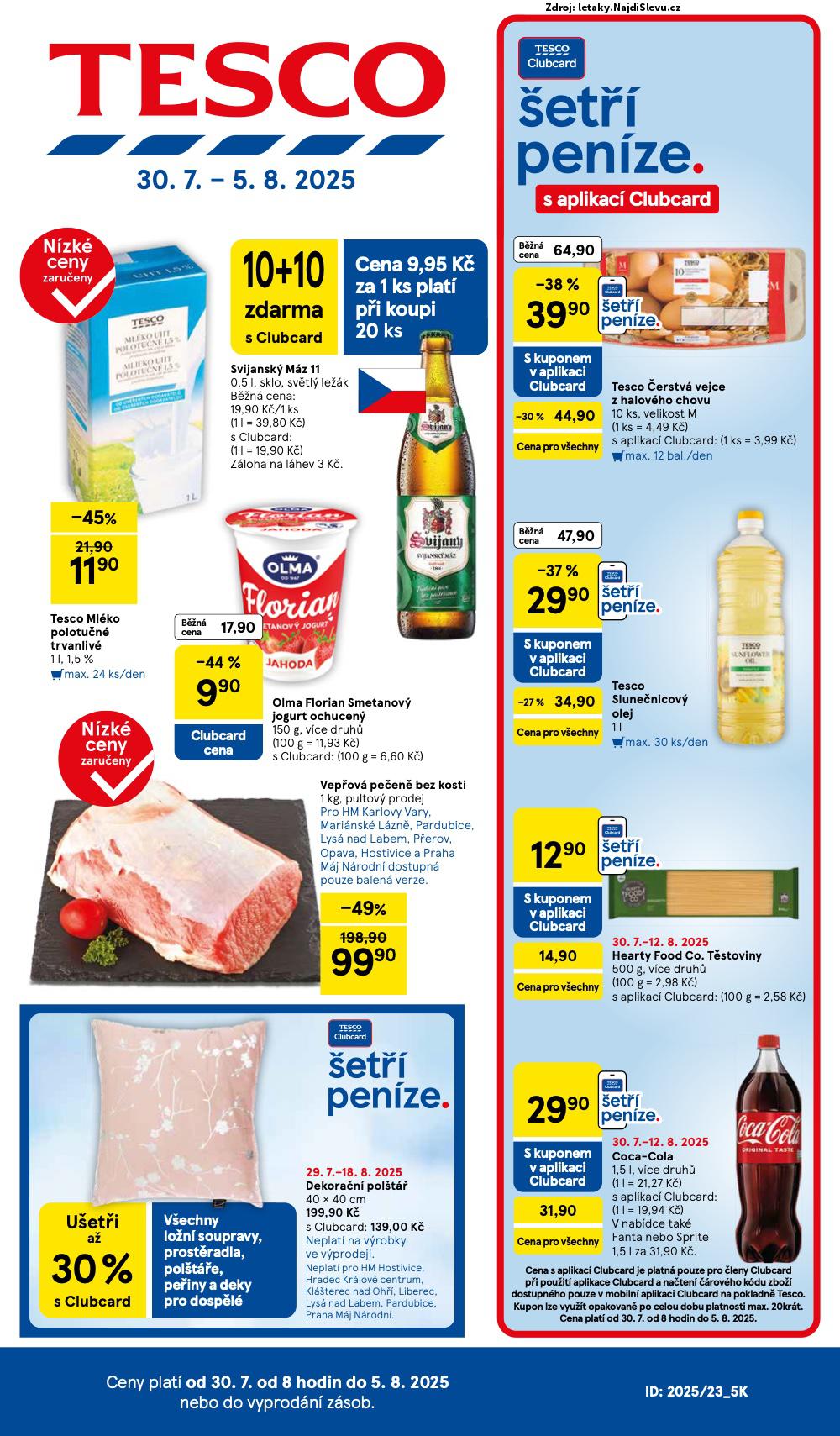 Strana 1 - letk Tesco (30. 7. - 5. 8. 2025)