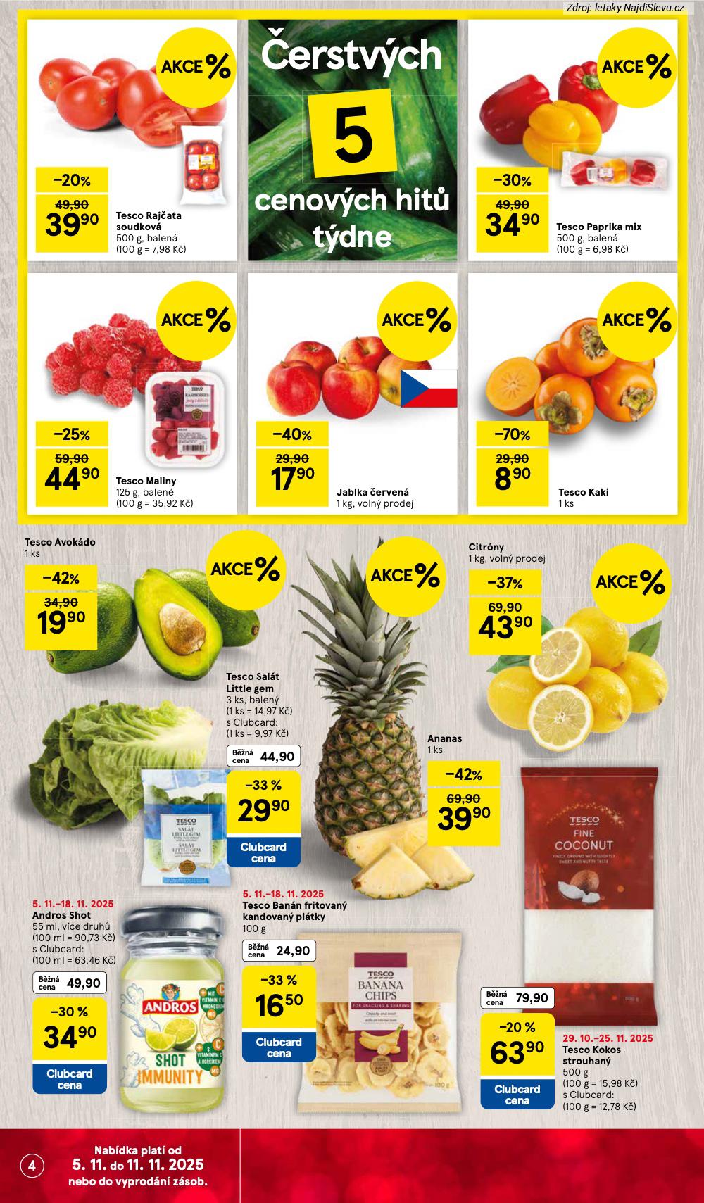 Strana 4 - leták Tesco (5. 11. - 11. 11. 2025)