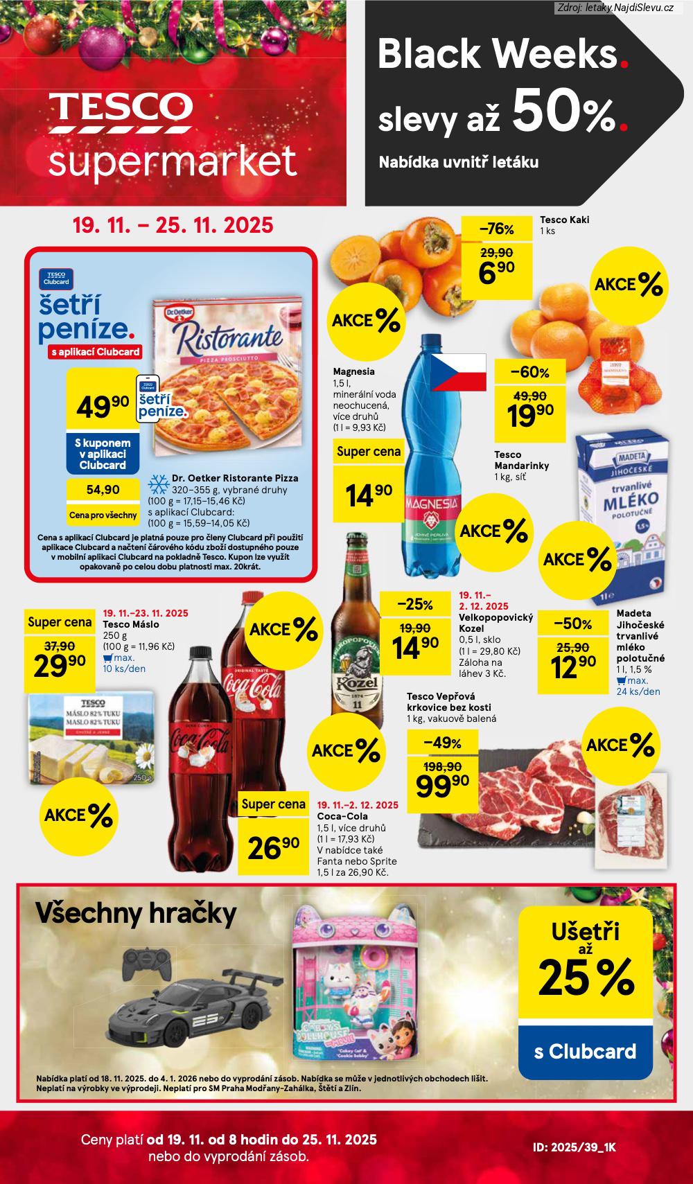 Let�k Tesco  Supermarkety (19. 11. - 25. 11. 2025) - str. 1