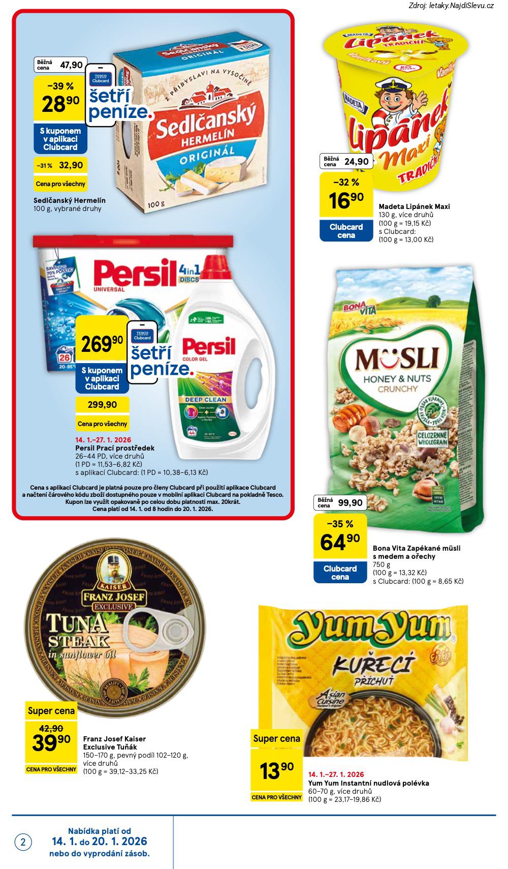 Strana 2 - let�k Tesco (14. 1. - 20. 1. 2026)