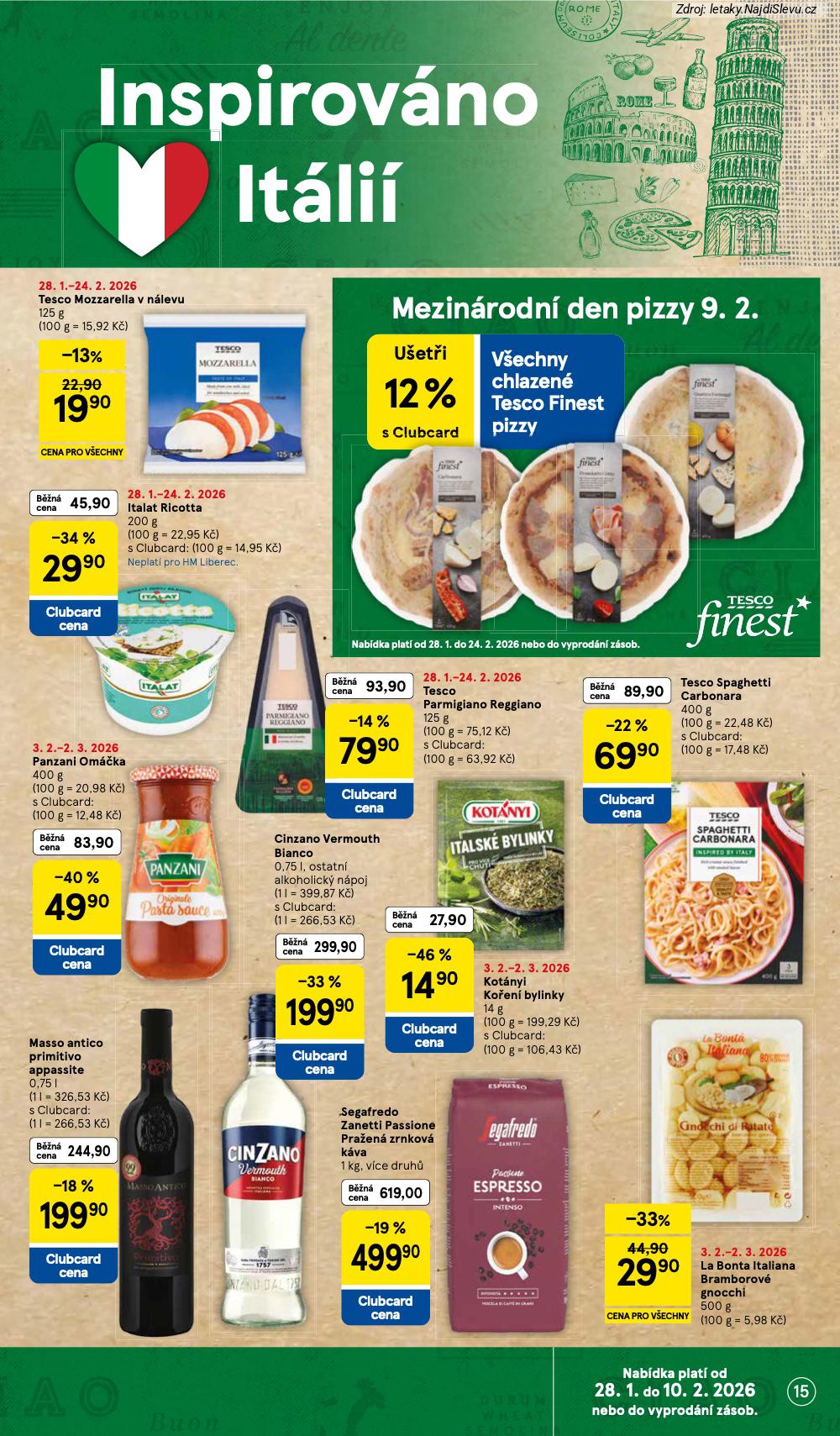 Let�k Tesco  Hypermarkety (4. 2. - 10. 2. 2026) - str. 15: LA BONTA, CINZANO VERMOUTH, SEGAFREDO ZANETTI, MASSO ANTICO