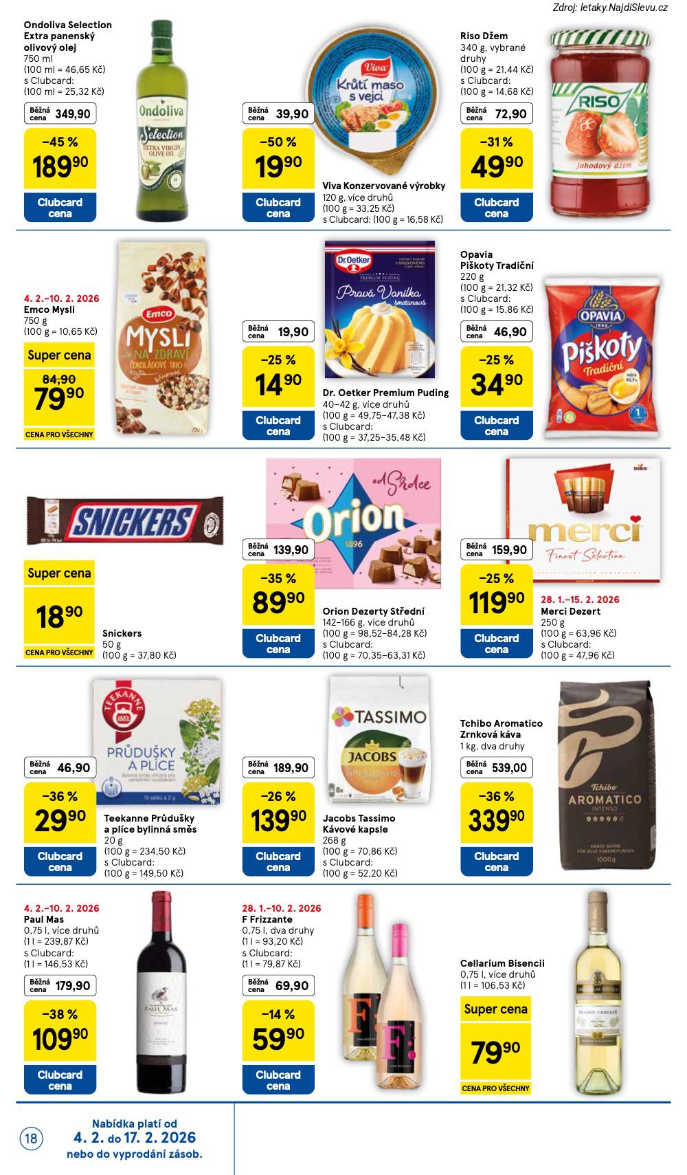 Let�k Tesco  Hypermarkety (4. 2. - 10. 2. 2026) - str. 18: CELLARIUM BISENCII, PAUL MAS, F FRIZZANTE, TCHIBO AROMATICO
