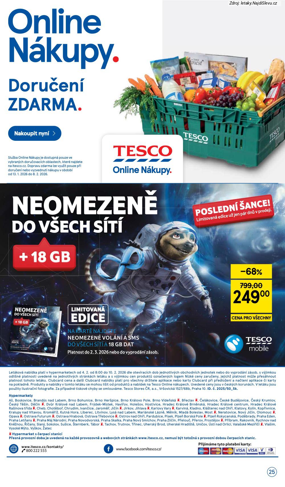Let�k Tesco  Hypermarkety (4. 2. - 10. 2. 2026) - str. 25: SIM KARTA
