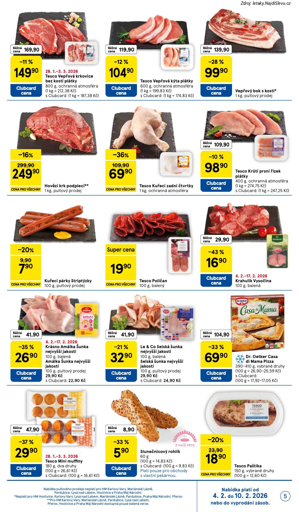 Let�k Tesco  Hypermarkety (4. 2. - 10. 2. 2026) - str. 5: MINI MUFFINY, SLUNE�NICOV� ROHL�K, TESCO PA�TIKA, DR. OETKER