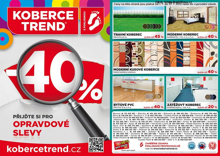 Strana 1 - letk Koberce Trend (1. 7. - 31. 7. 2013)