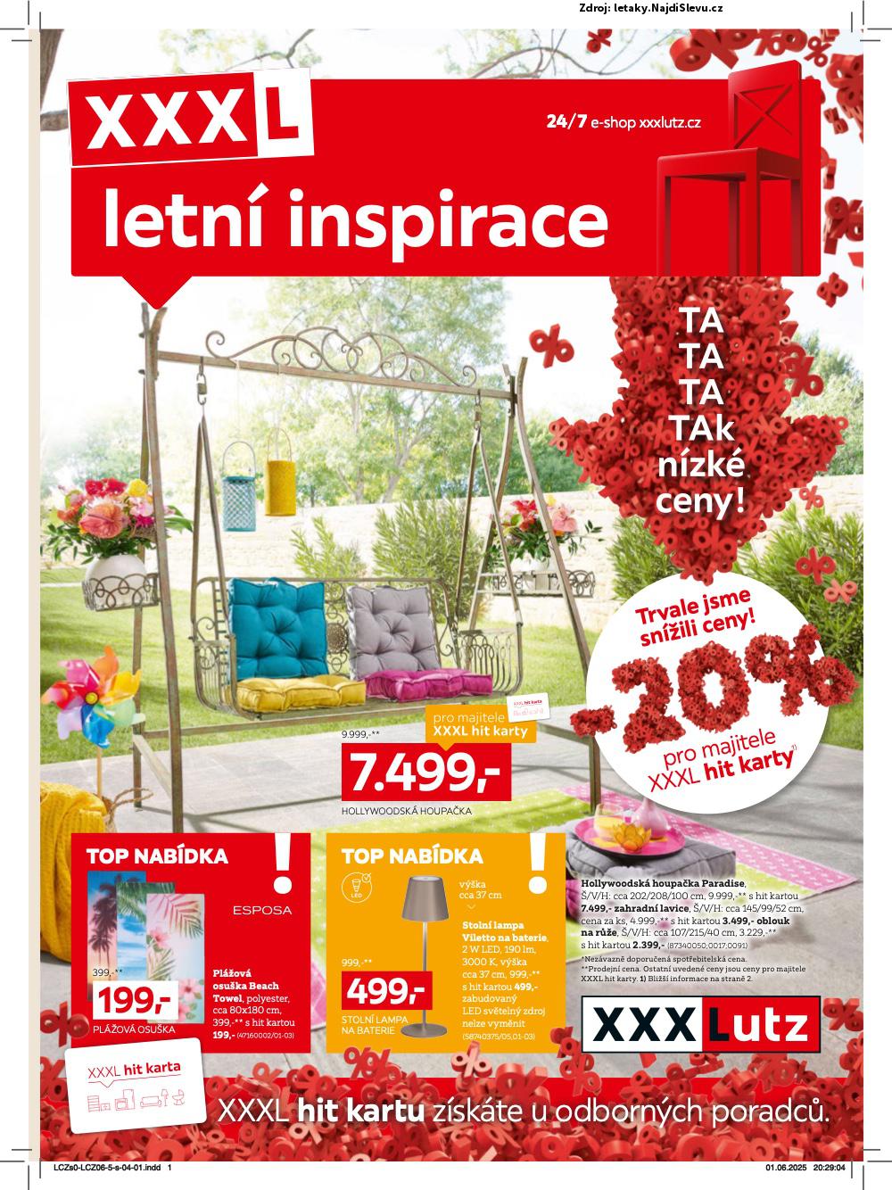 Strana 1 - letk XXXLutz (2. 6. - 30. 6. 2025)