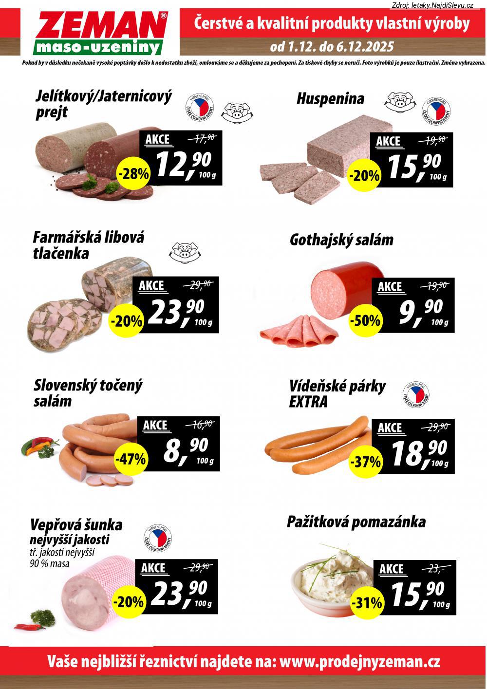 Let�k ZEMAN maso - uzeniny (1. 12. - 6. 12. 2025) - strana 2 z 2