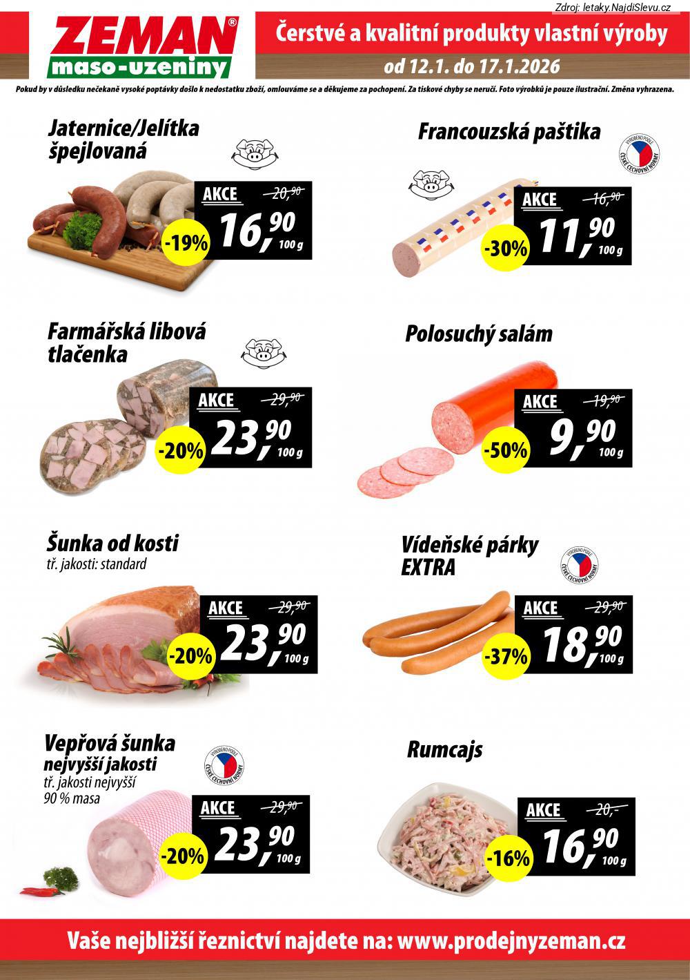 Let�k ZEMAN maso - uzeniny (12. 1. - 17. 1. 2026) - strana 2 z 2