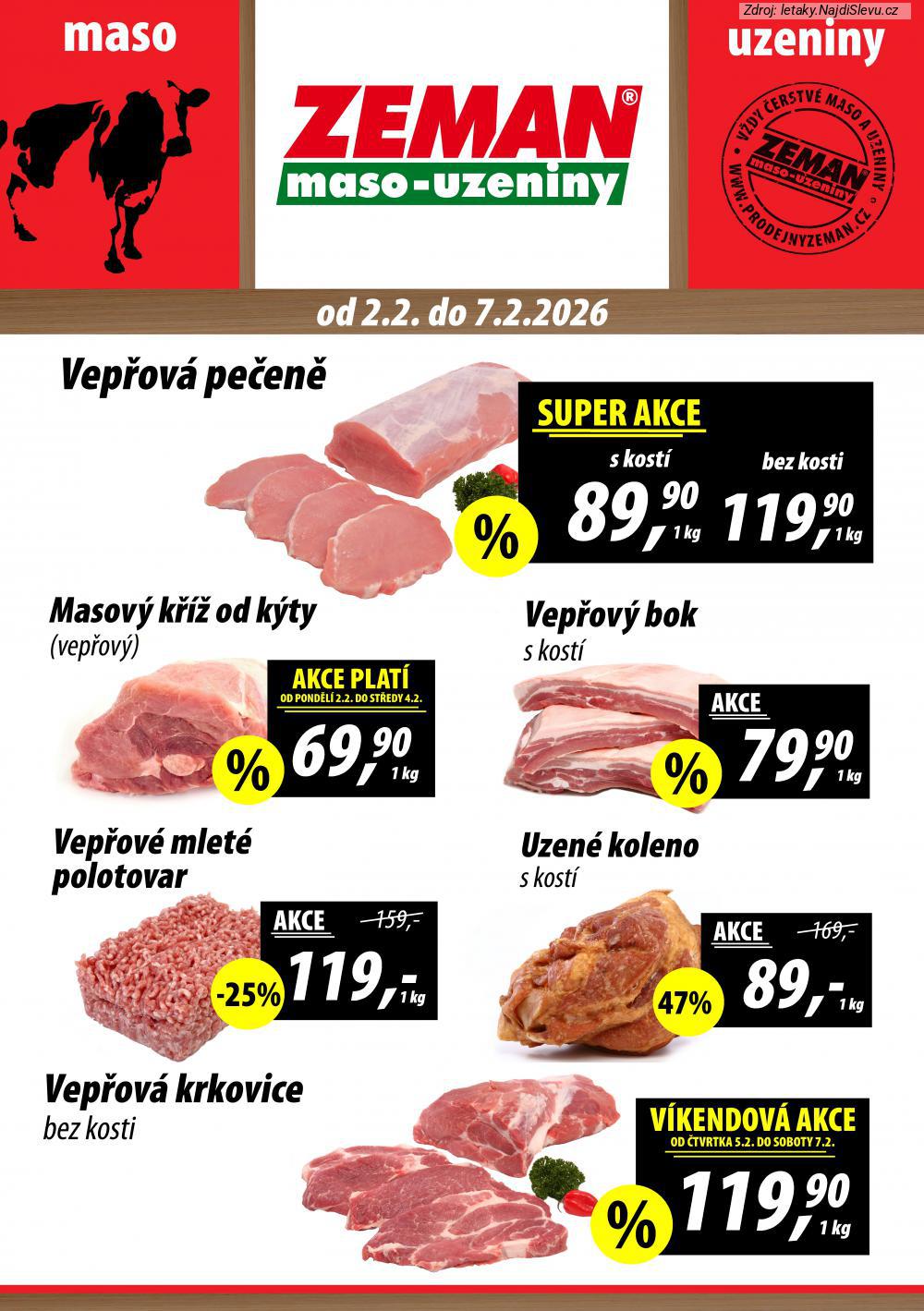 Let�k ZEMAN maso - uzeniny  Pardubice, Broumov, �esk� Skalice, Fr�dlant, Havl��k�v Brod, Holi... (2. 2. - 7. 2. 2026) - str. 1